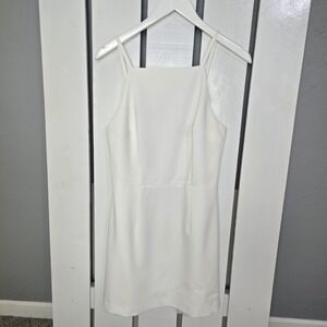 French Connection White Square Neck Mini‎ Dress Medium 8 Bridal LWD Wedding